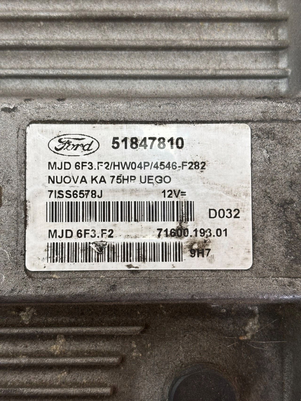 control unit of the engine computer FORD KA 1.3 TDCI 51847810