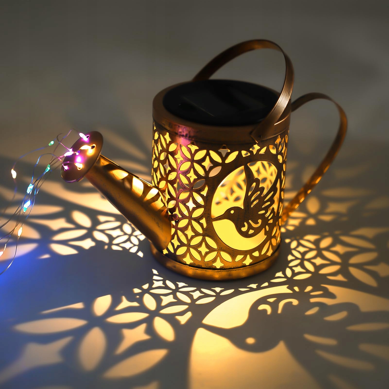 SOLAR Lampa Ogrodowa Konewka LED 8 Trybów Wodoodporna Vintage Dekoracja — miniatura 2