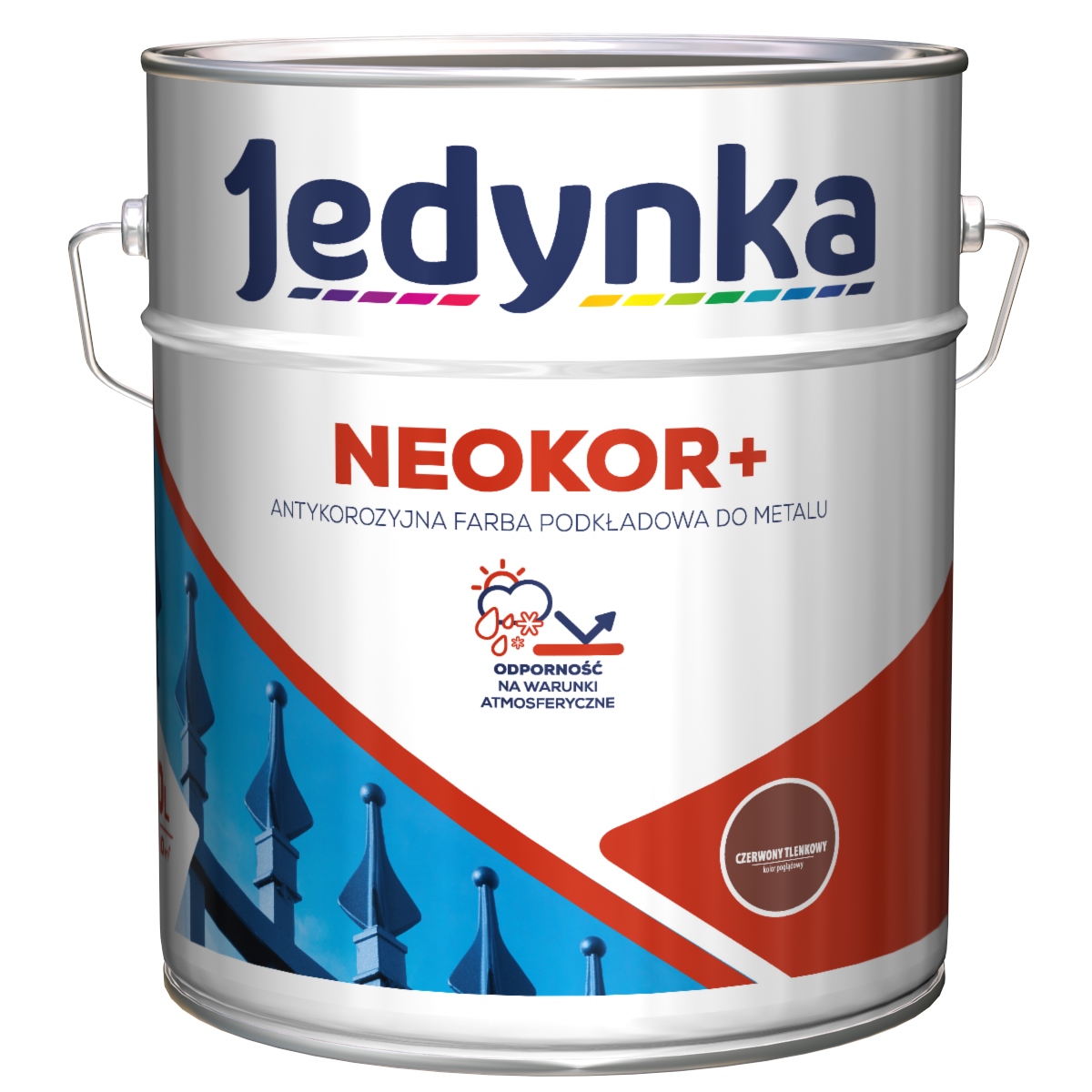 Jedynka Neokor+ 10L Czerwony Tlenkowy -antykorozyjna Farba Podkł. Do Metalu