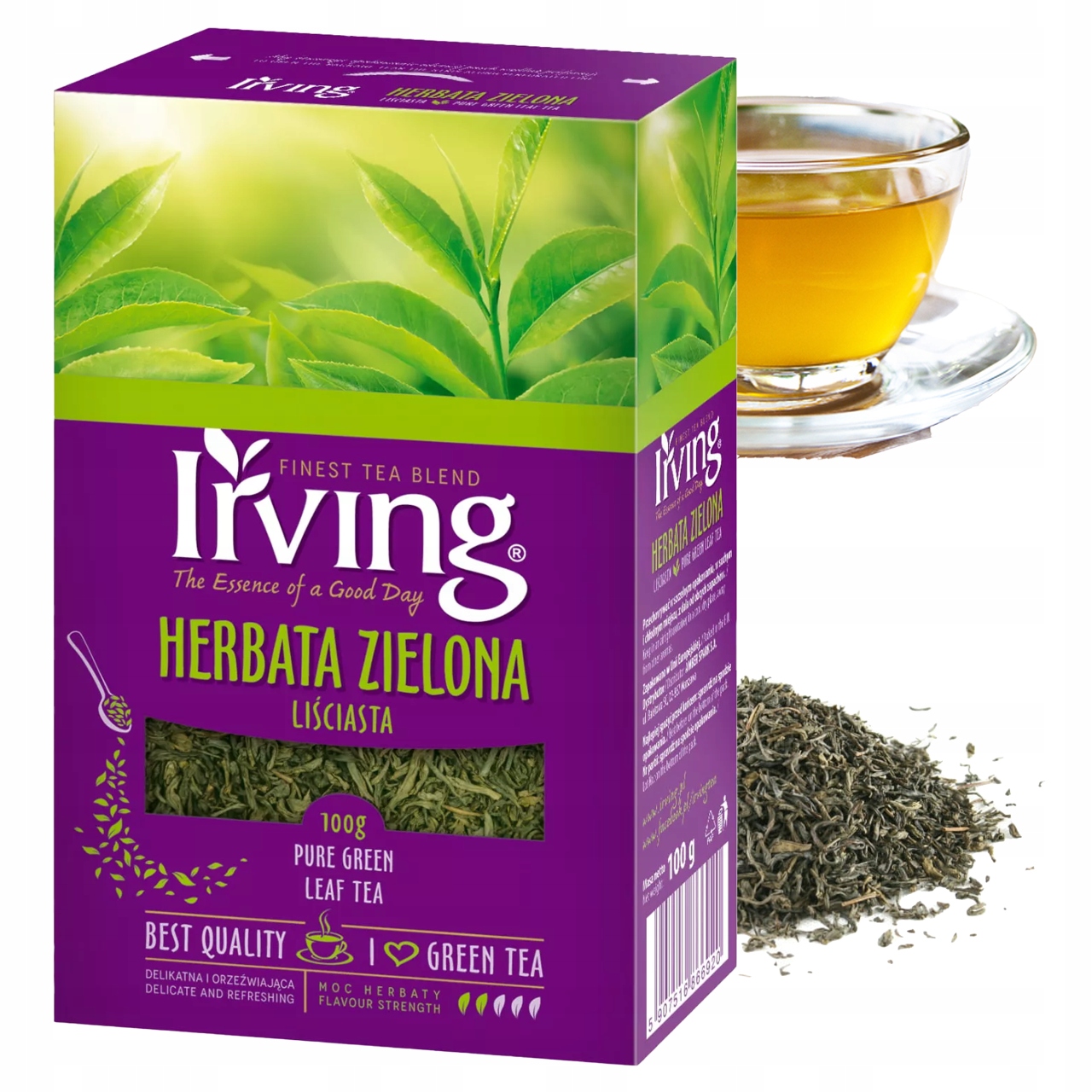 ZIELONA herbata IRVING LIŚCIASTA pure green 100G