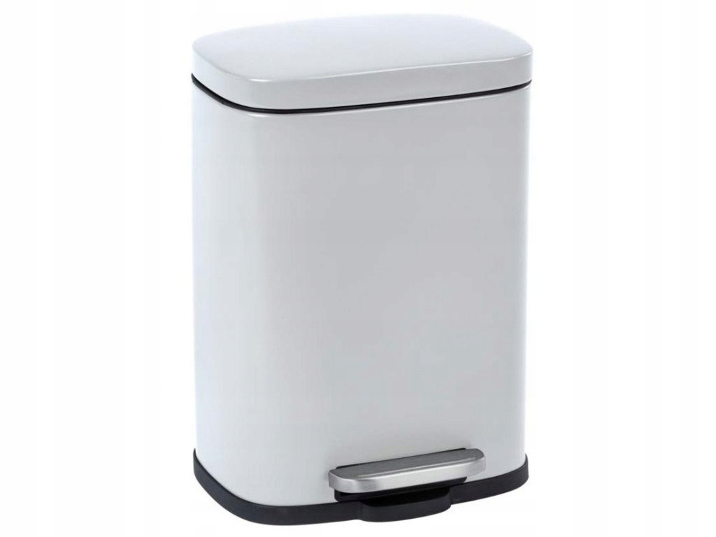 Levně Koupelnový koš s pedálem Easy Close 5l, barva bílá, Wenko