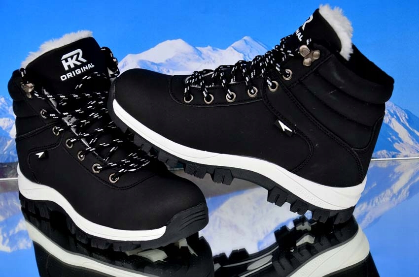 BUTY ZIMOWE OCIEPLANE ŚNIEGOWCE TREKINGOWE W GÓRY TURYSTYCZNE TRAPERY HR BL Rozmiar 32-35