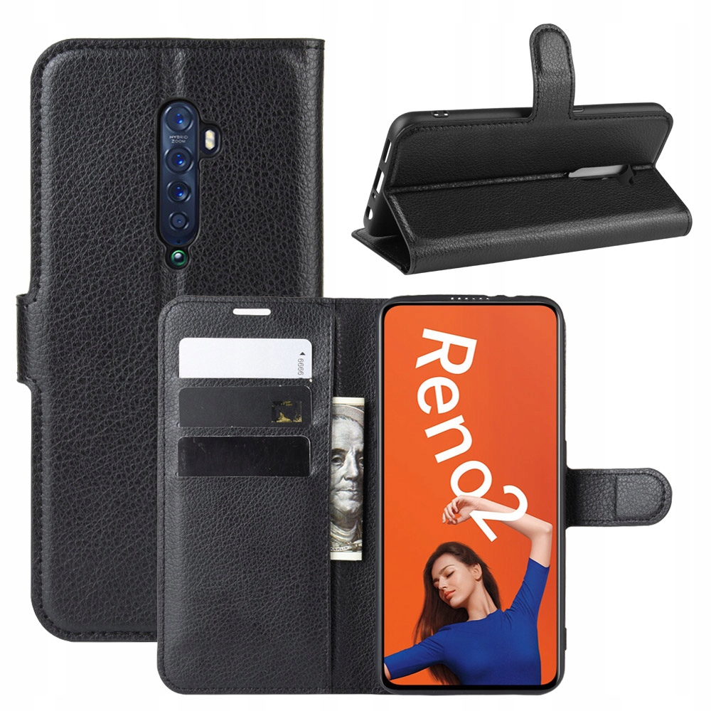 

Etui Portfel Litchi, Pokrowiec Do Oppo Reno 2