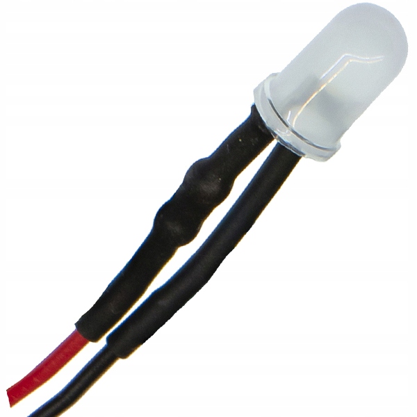 DIODY LED 12V 5mm RÓŻOWE MATOWE - przewody o długości 20cm | komplet 10 SZT Kod producenta DIP 5mm PINK 12V x10 MATOWA