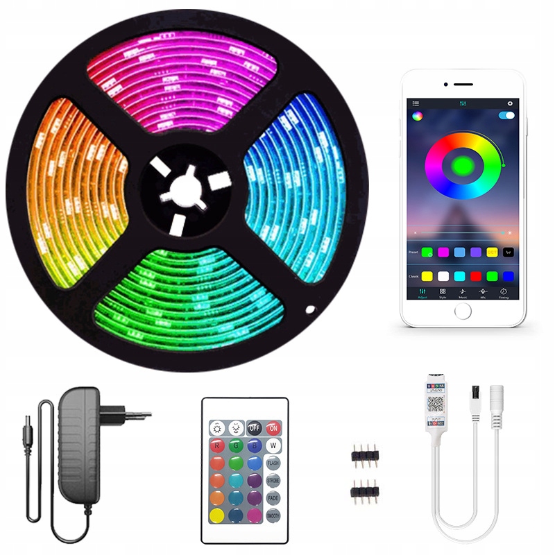 

Taśma Led 15M Rgb 5050 Bluetooth Aplikacja Mobilna