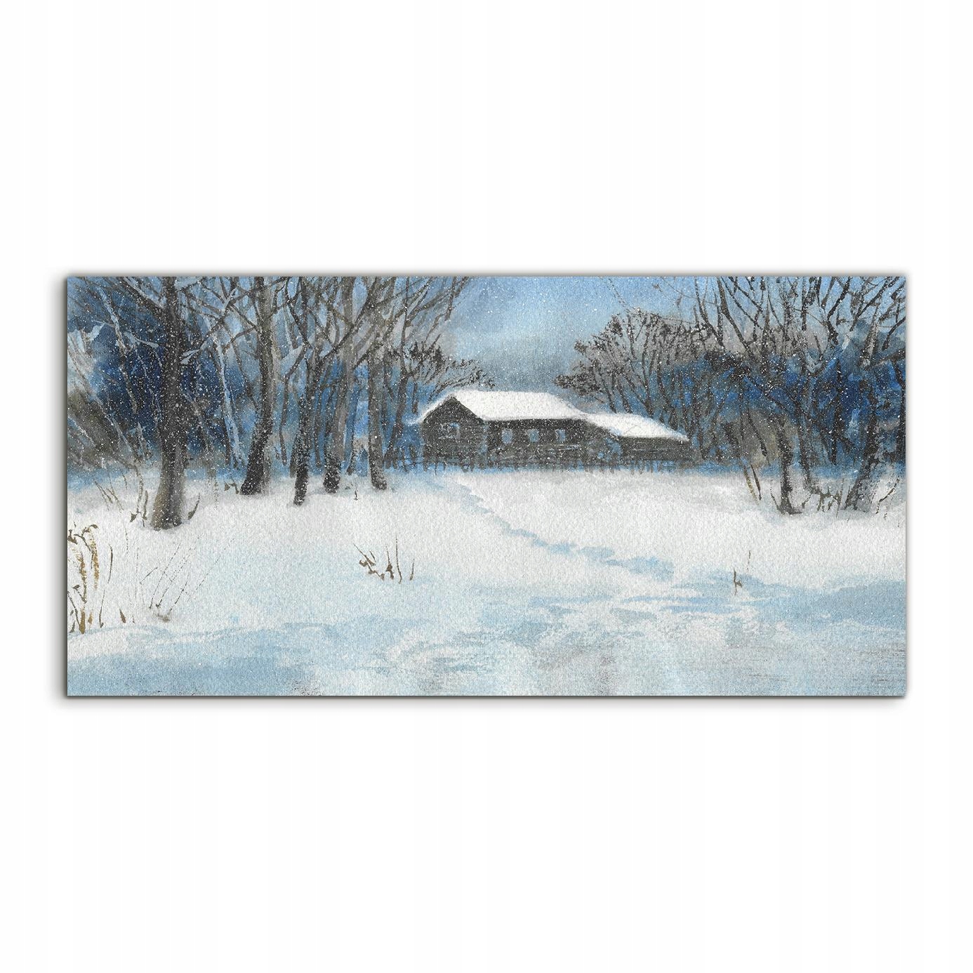 

Obraz 120x60 z nadrukiem Zima Śnieg Chata Drzewa