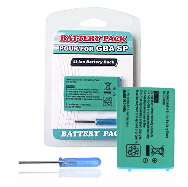 Baterie akumulátor pro konzoli Nintendo GameBoy Advance Sp Gba šroubovák