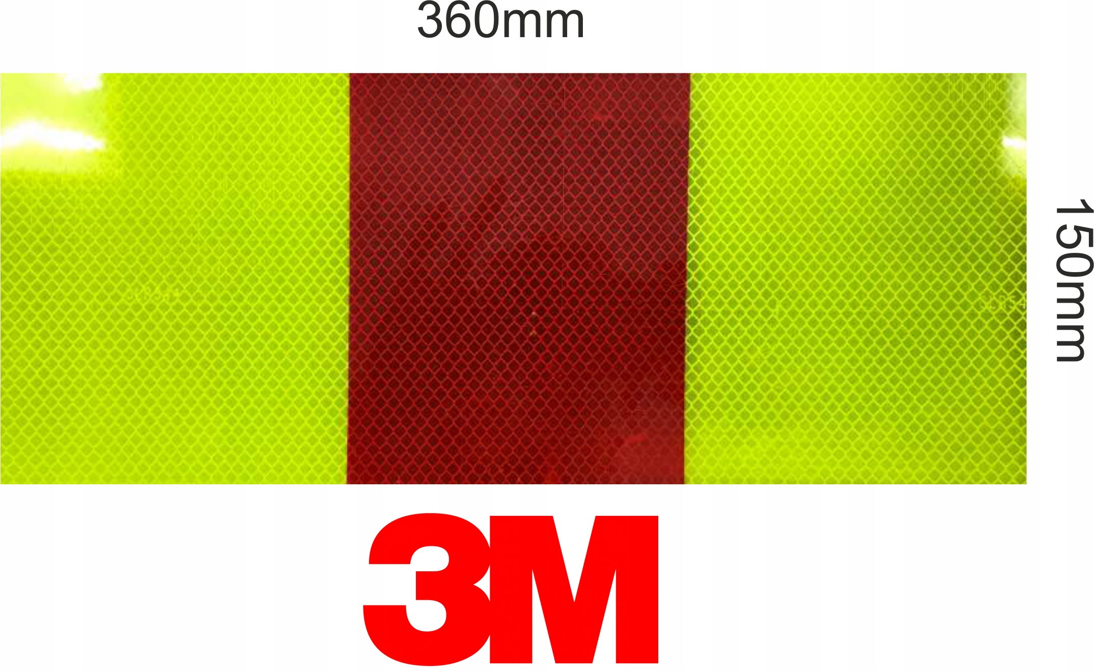 Світловідбиваюча клейка стрічка Жовтий Червоний 360x150