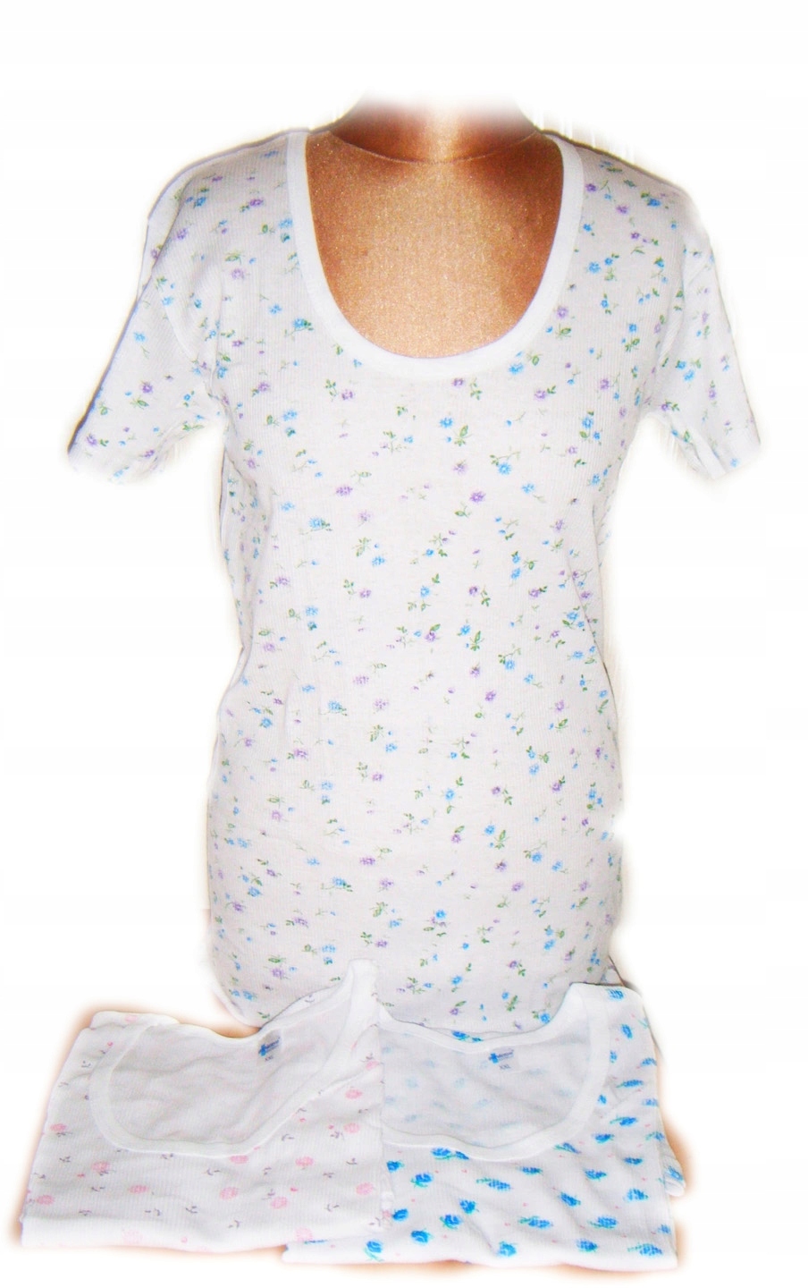 PODKOSZULEK T-SHIRT BIAŁY WZÓR podkoszulki podkoszulka BAWEŁNA r.4XL szt.2