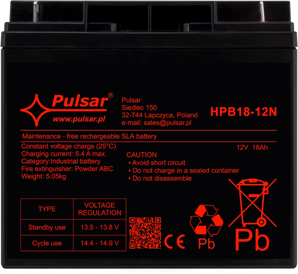 Akumulator bezobsługowy Pulsar HPB18-12N (12V 18Ah)