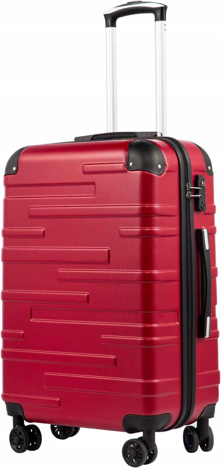 Walizka podróżna na kółkach, z twardego tworzywa Abs, czerwona, 28", 99l