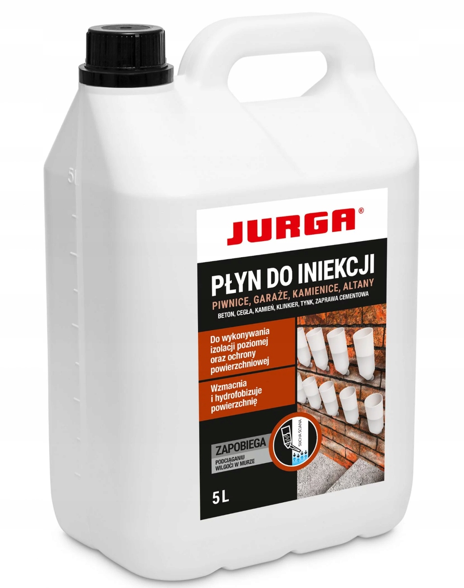 Płyn do Iniekcji Preparat do Osuszania Piwnic Głęboko Penetrujący 5L Jurga