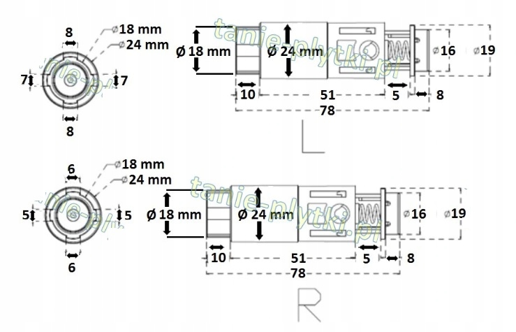 Zawiasy wolnoopadające desk Easy Cersanit K99-0141 Linia Easy