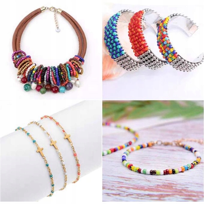 ZESTAW KORALIKI DO ROBIENIA BRANSOLETEK MATADI Materiał plastik sznurek inny