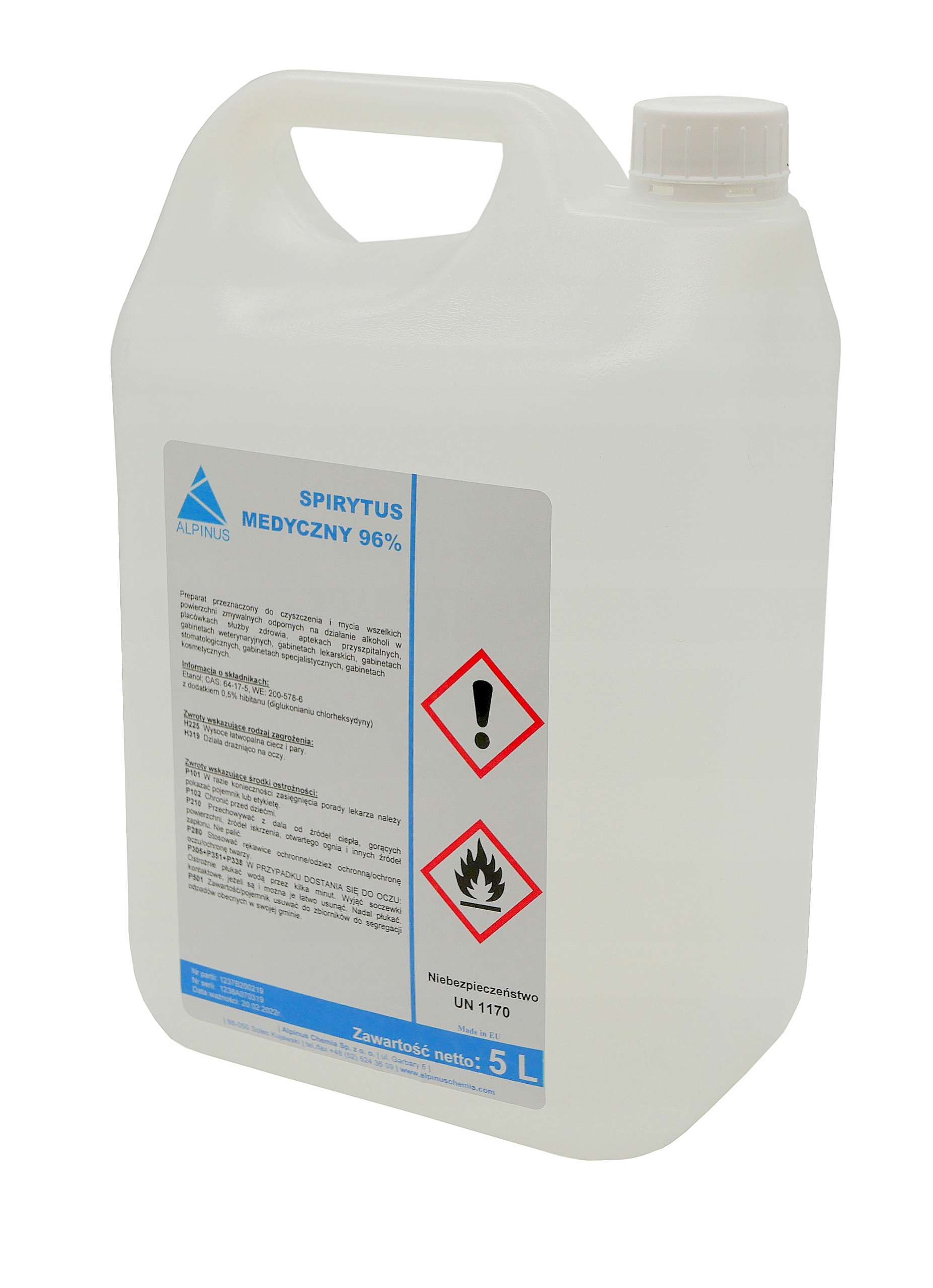 

Spirytus Medyczny do mycia powierzchni 96 % 5L
