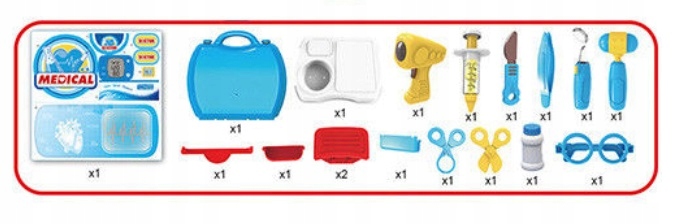 ZESTAW LEKARSKI 18 ELEMENTÓW WALIZKA LEKARZA Wiek dziecka 3 lata +