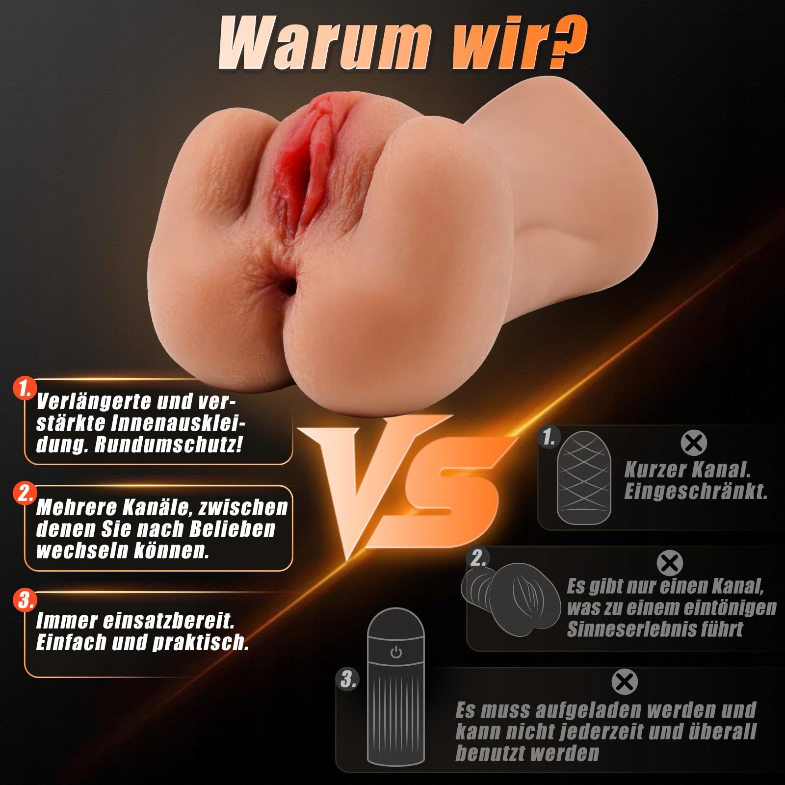 VIJISA Masturbator Dla Mężczyzn Realistyczny 3w1 Zestaw Zabawka 650g — miniatura 6
