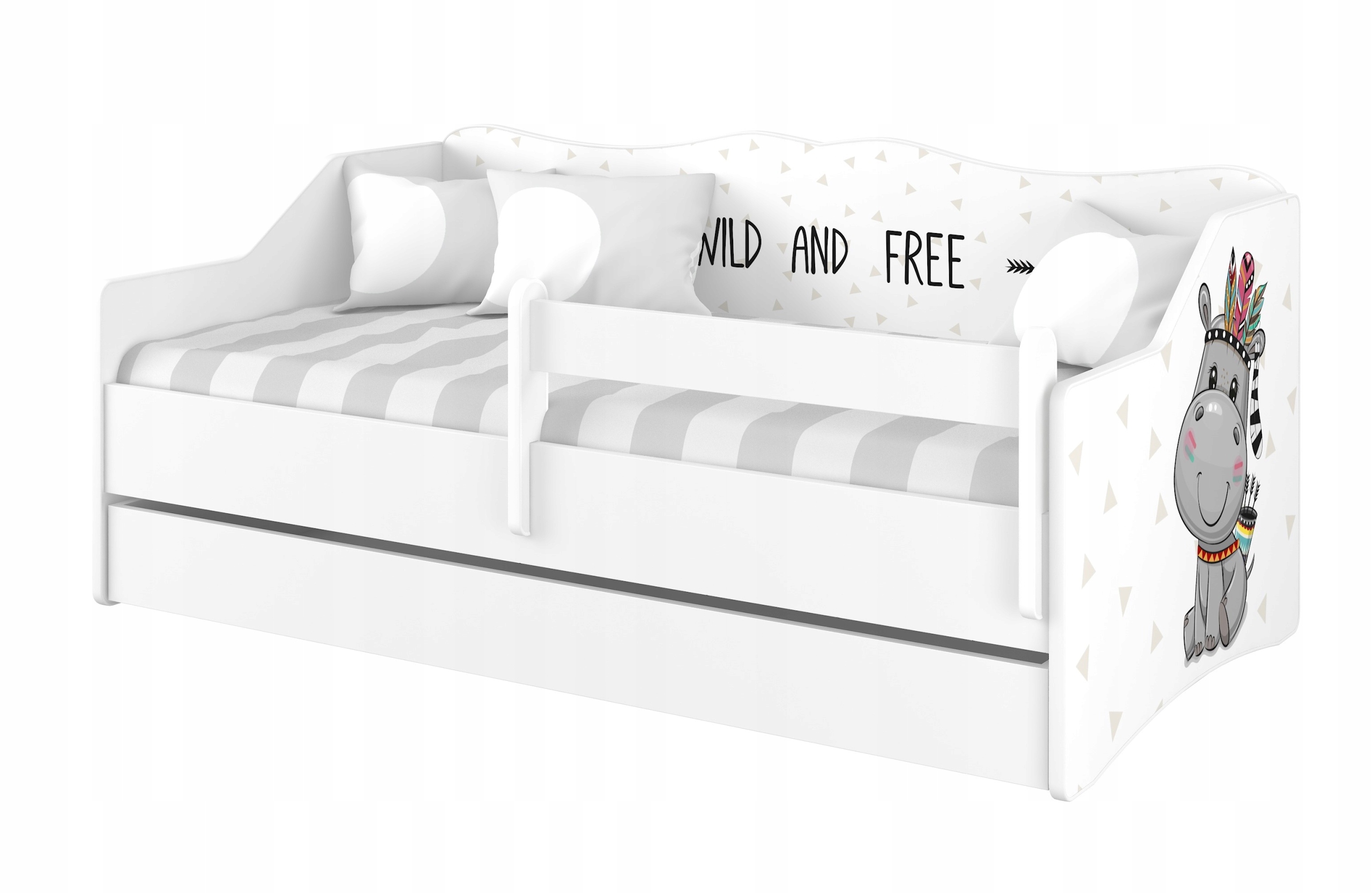 Łóżko dziecięce dla dziecka LULU 160x80 szuflada materac 10cm WZORY Kolekcja Lulu