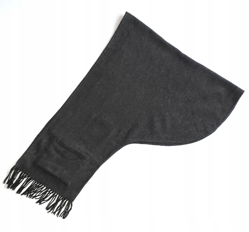 PASHMINA PEOPLE OF NORWAY PONCHO SZAL NARZUTKA SZARA WEŁNIANA KIESZENIE
