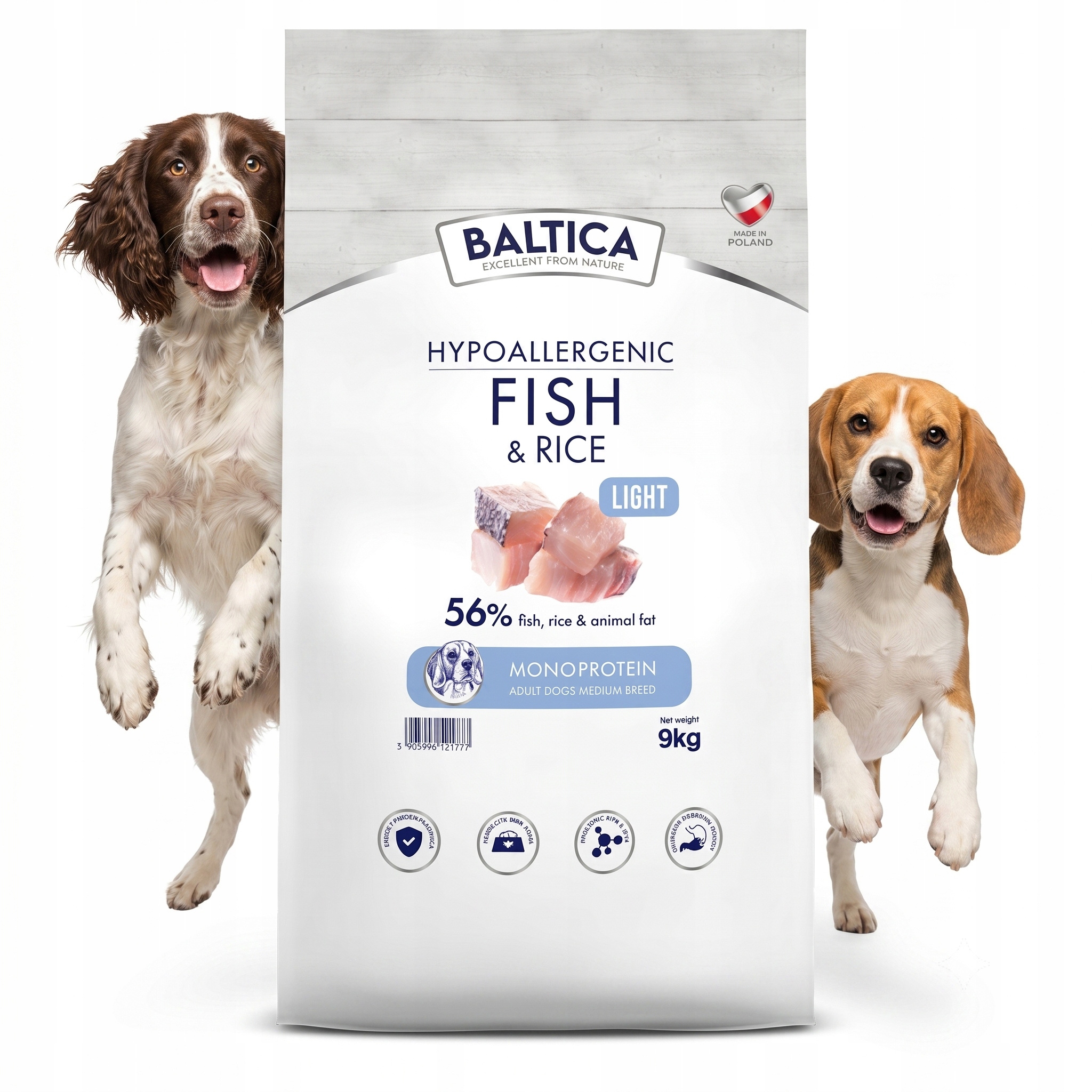 Baltica Adult Fish & Rice Ryby Morskie Z Ryżem M 9kg Srednie Rasy
