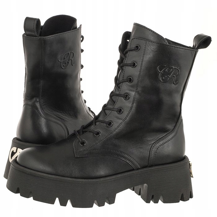 Černé kožené pracovní boty Carinii B9294 Vel. 37