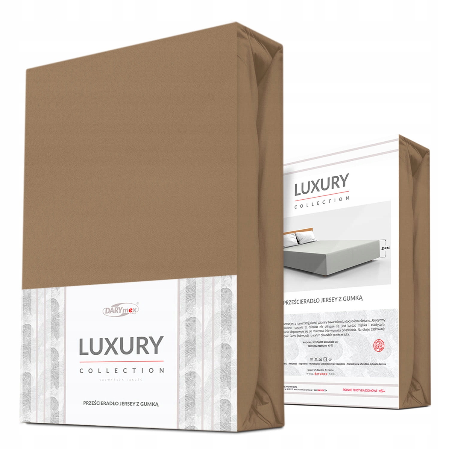 Prostěradlo jersey elastan s gumičkou 54 BRAUN/HNĚDÁ/220x200x30