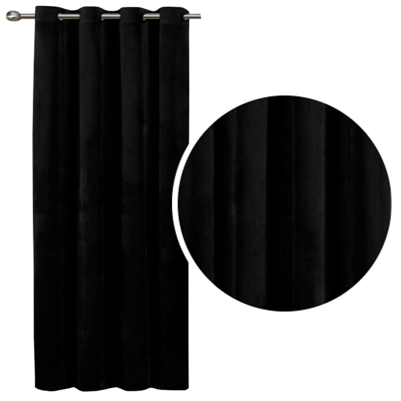 Velurové záclony Imperial 140x250 Velur černá
