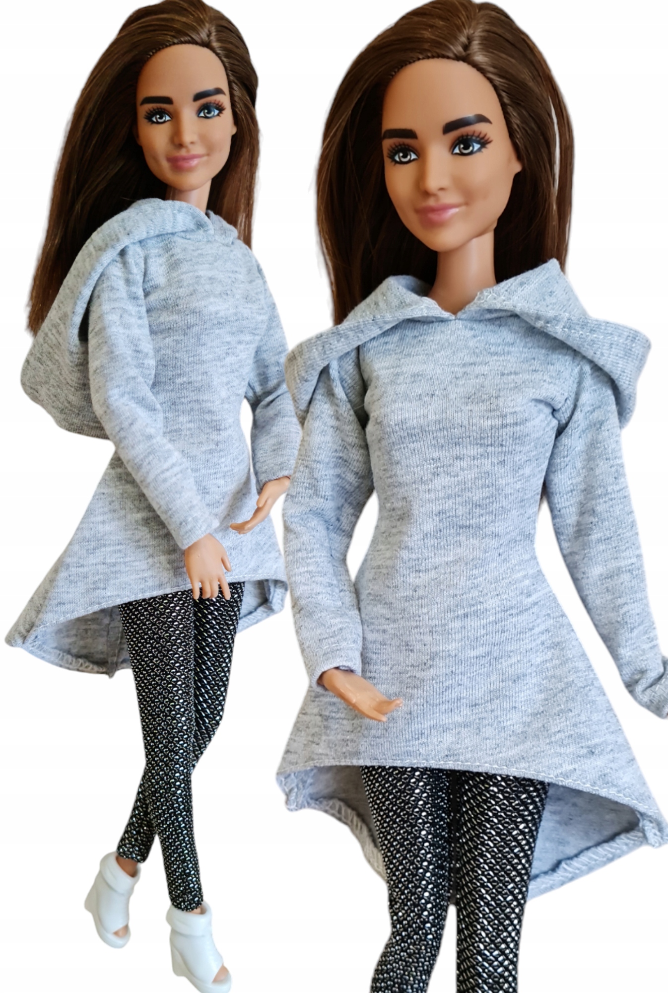 Ubranka dla lalek - Tuniko - sukienka z kapturem