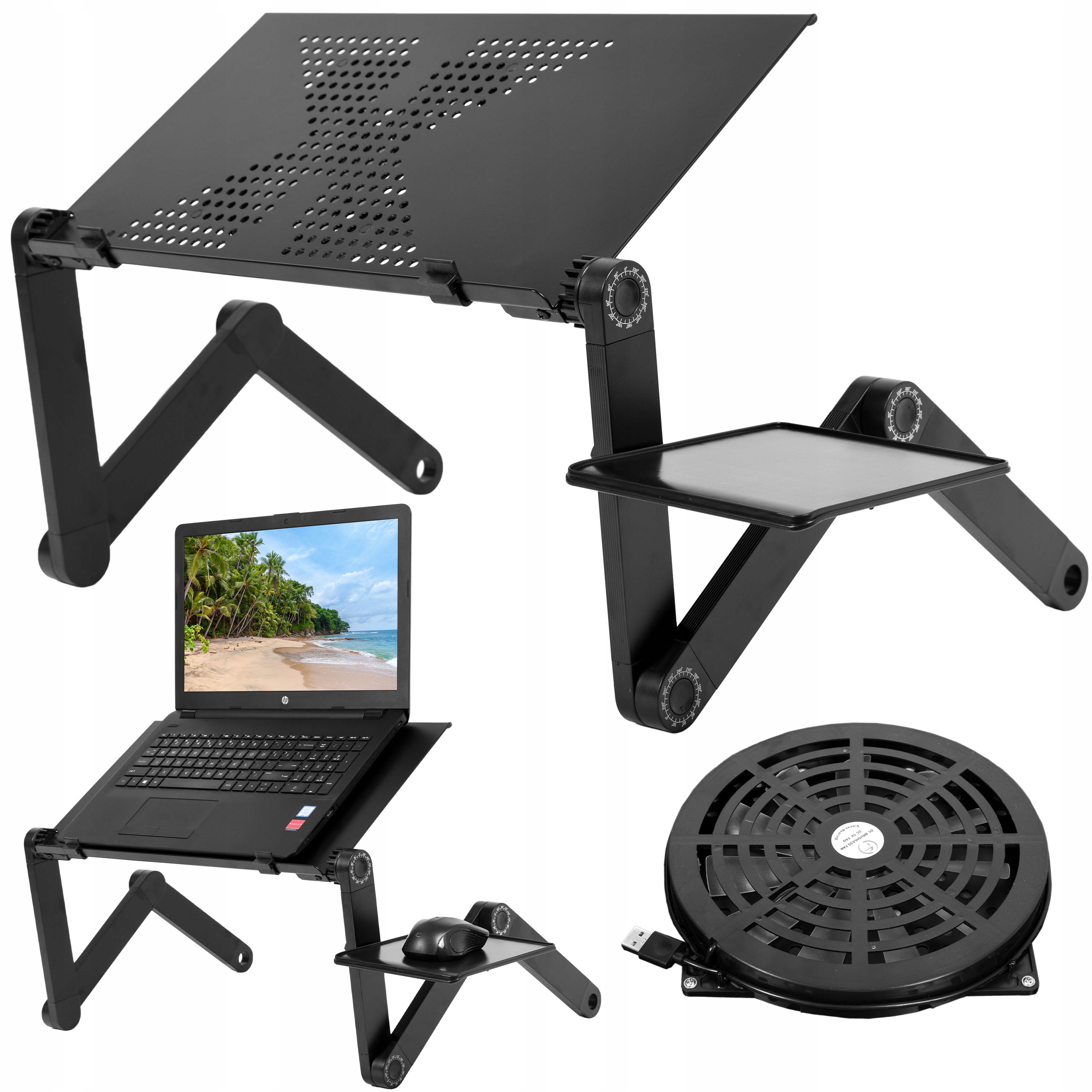 STOLIK POD LAPTOPA DO ŁÓŻKA REGULOWANY MOBILNY PODSTAWKA CHŁODZĄCA SKŁADANA