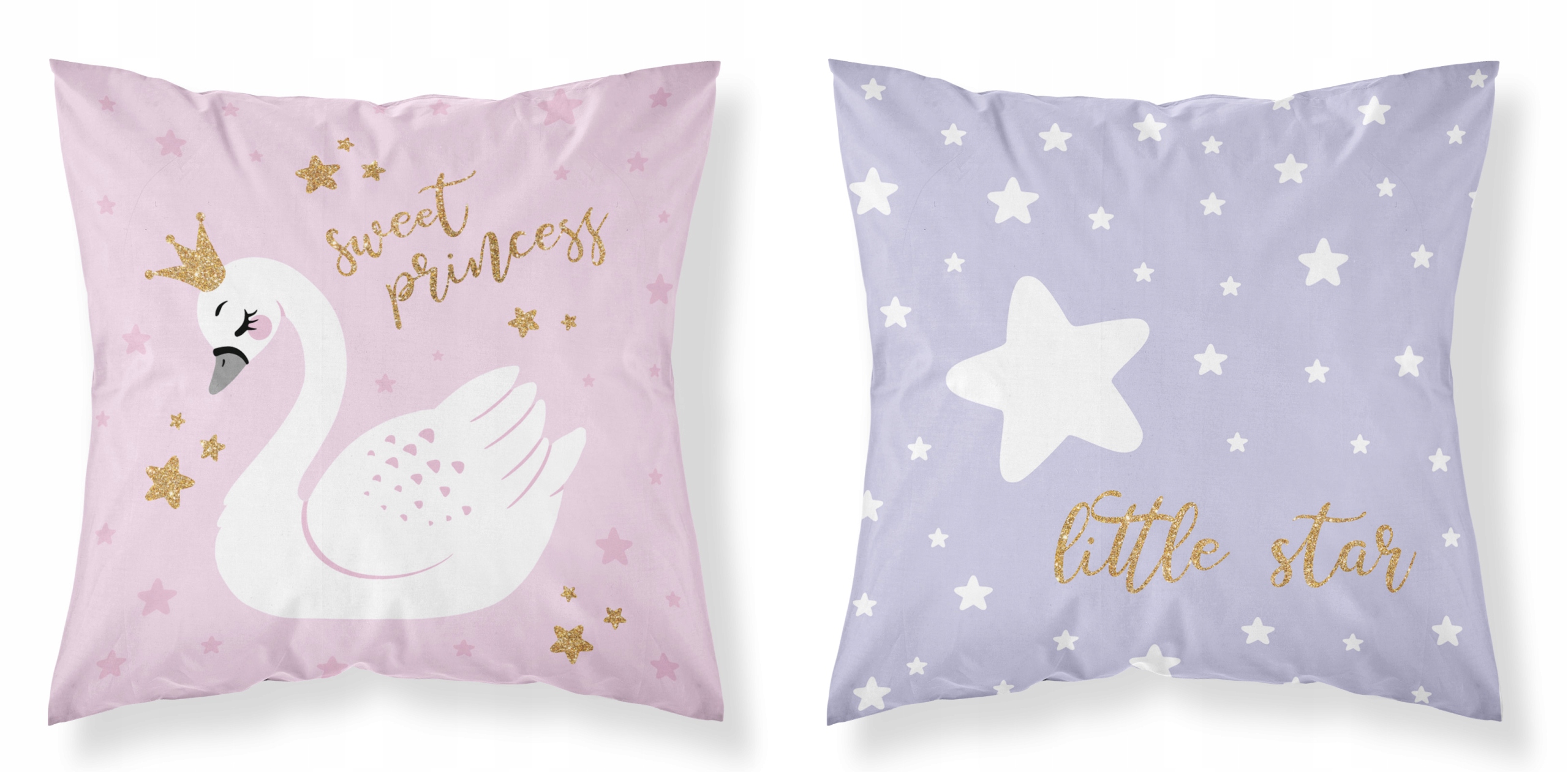 POSZEWKA NA PODUSZKĘ 40x40 JAŚKA ŁABĘDŹ KSIĘŻNICZKI GWIAZDKI