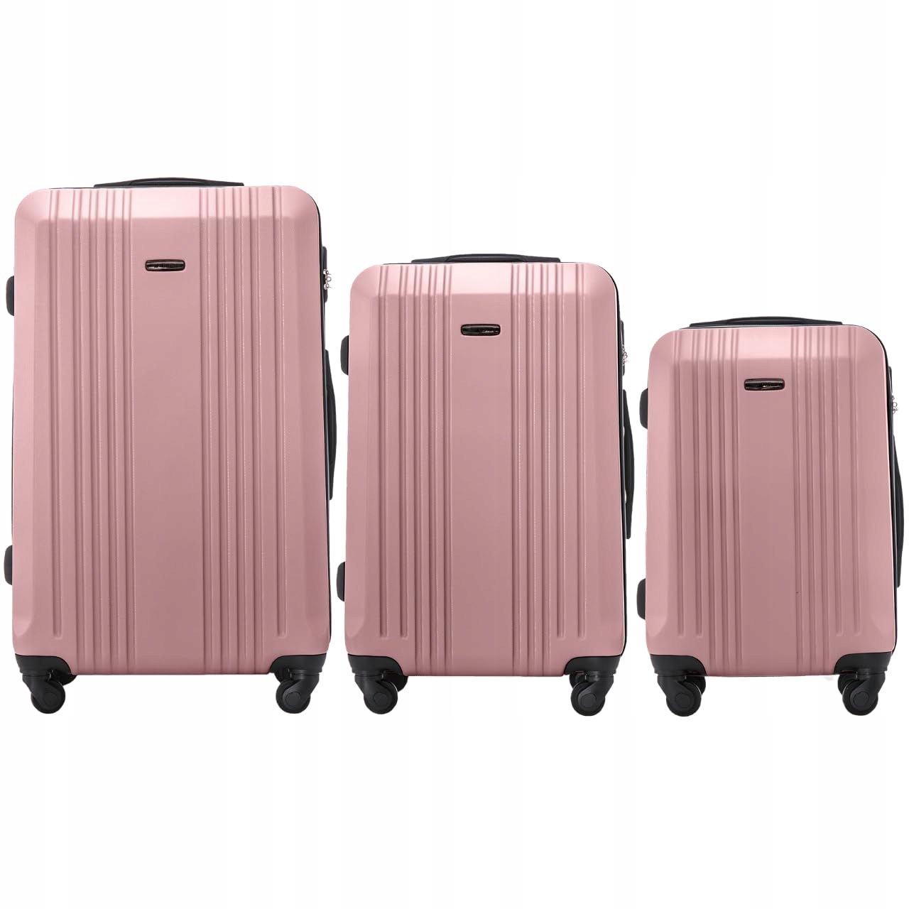 Sada 3 kufrů Wings Sada cestovních kufrů na 4 kolečkách Rose gold