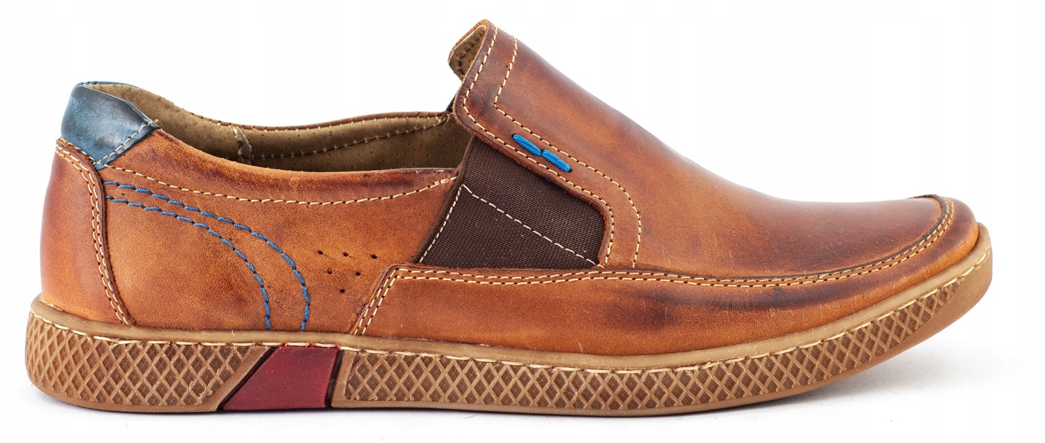 

Buty Męskie Slip On Skóra Polskie 912 Rudy 43