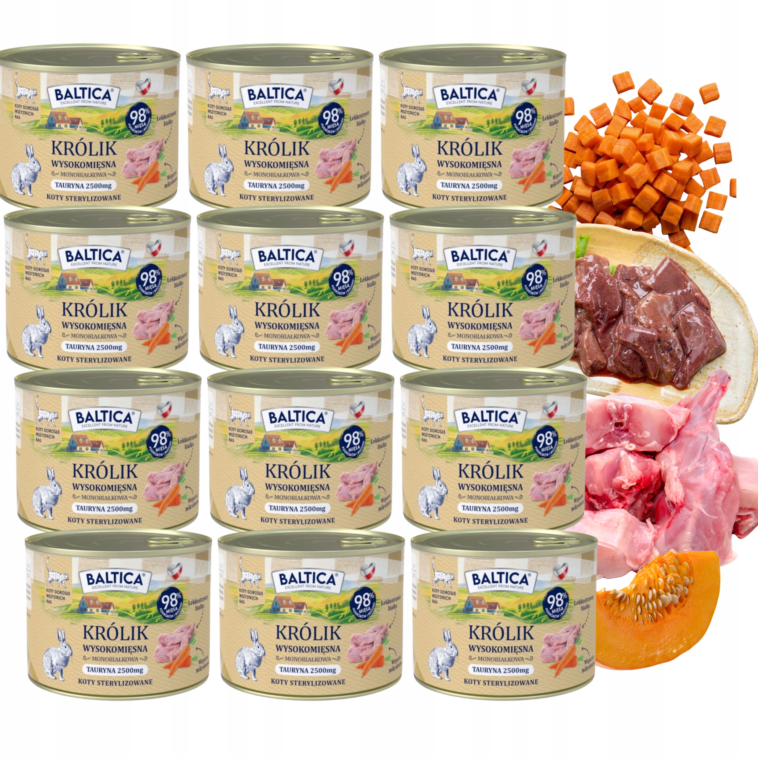 Zestaw Baltica Smaki Regionów Królik 12X185g Kot dorosły