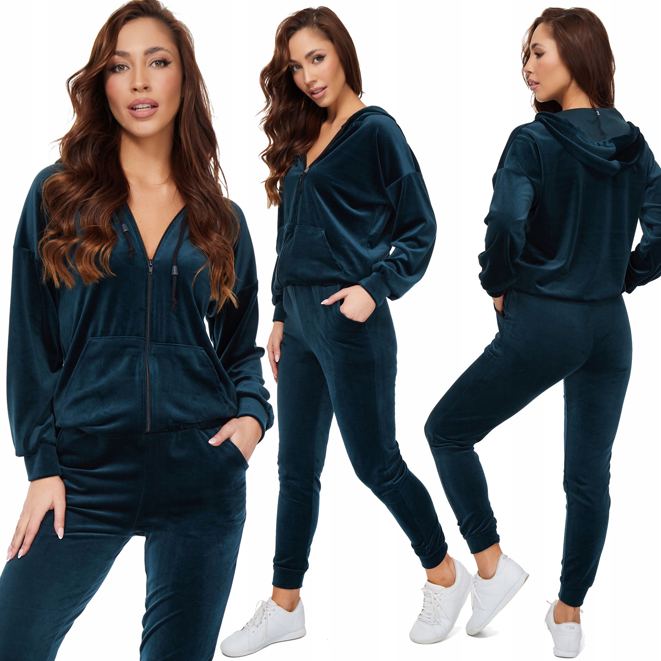 324_roz.L_WELUROWY Komplet Dresowy