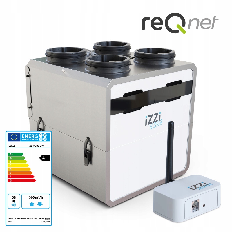 Rekuperator iZZi V.302 Erv Connect z modułem Wi-Fi wersja R (prawa)