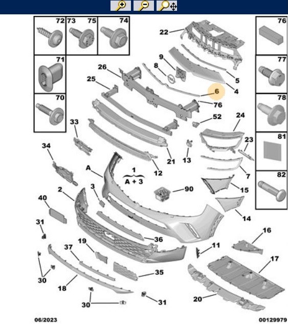 LISTWA DOLNA ATRAPY GRILLA OPEL MOKKA - 98351550XK Producent części PSA