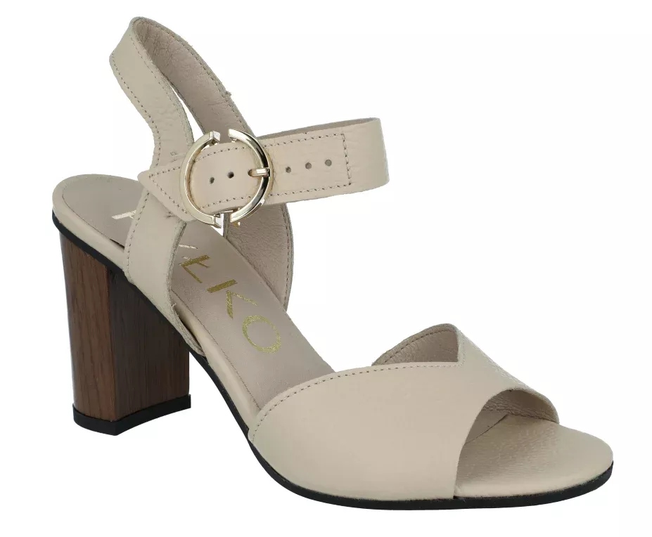 Sandály Ryłko 9HFR4_T4 přírodní kůže podpatek sloupek široké pásky R40