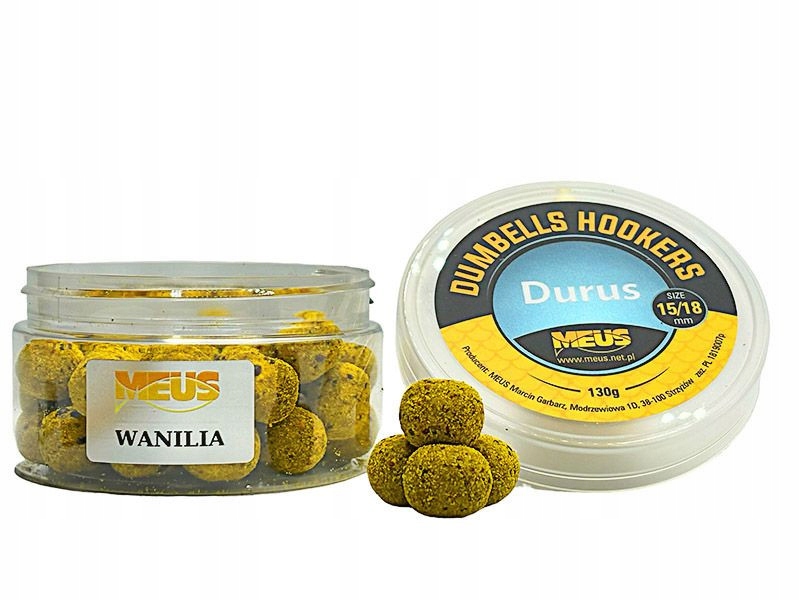 Kulki Dumbellsy Haczykowe 15/18mm Wanilia Tonąca Durus Meus