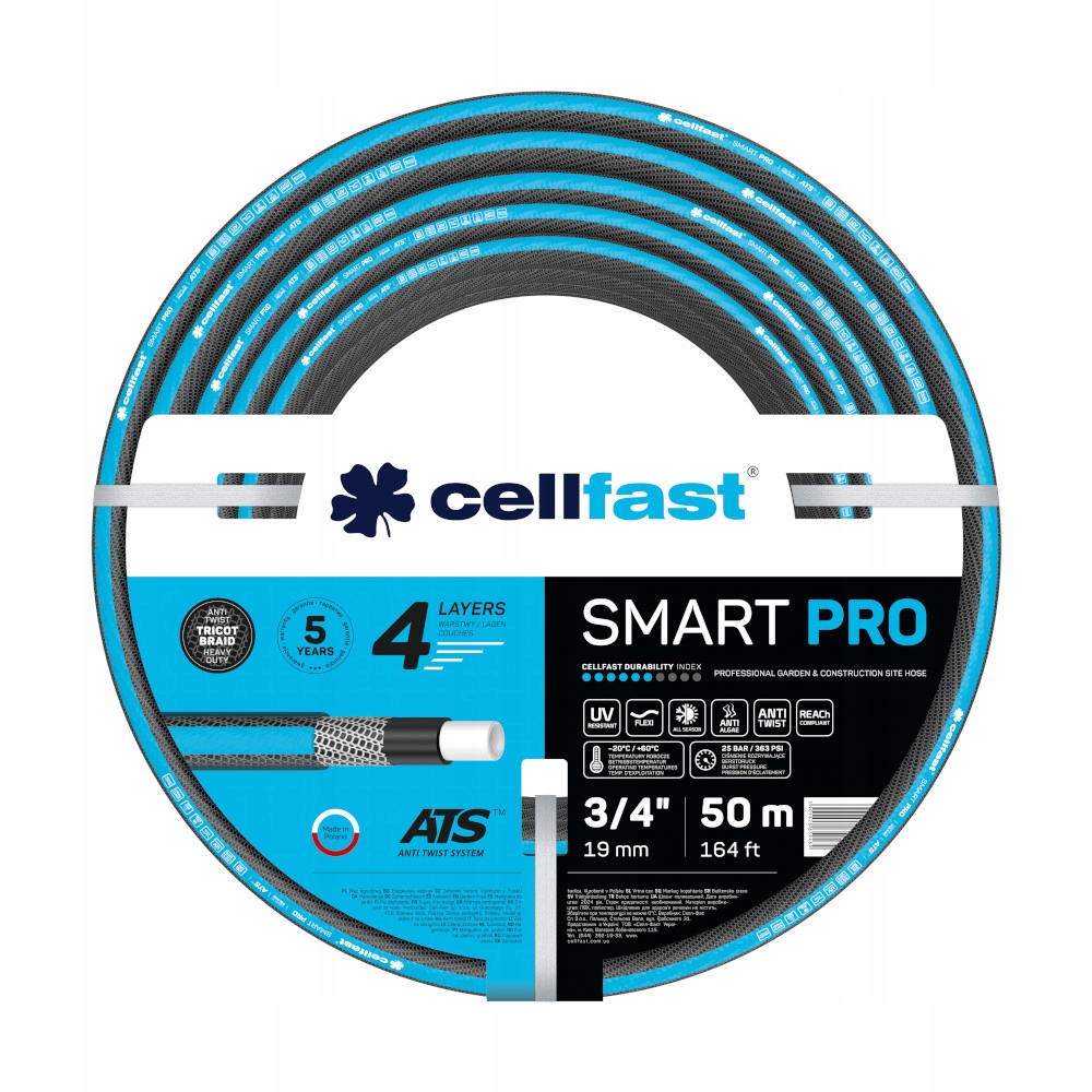 Wąż Ogrodowy Cellfast Smart Pro Ats 3/4 Cala Długość 50M
