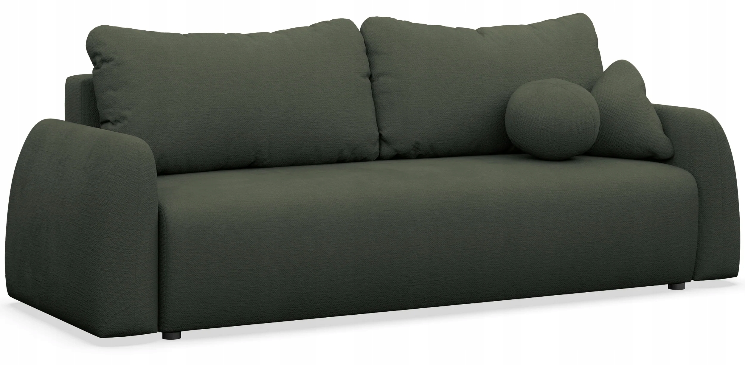 Rozkládací třímístná pohovka Nubelle tmavě zelená, hydrofobní žinylka