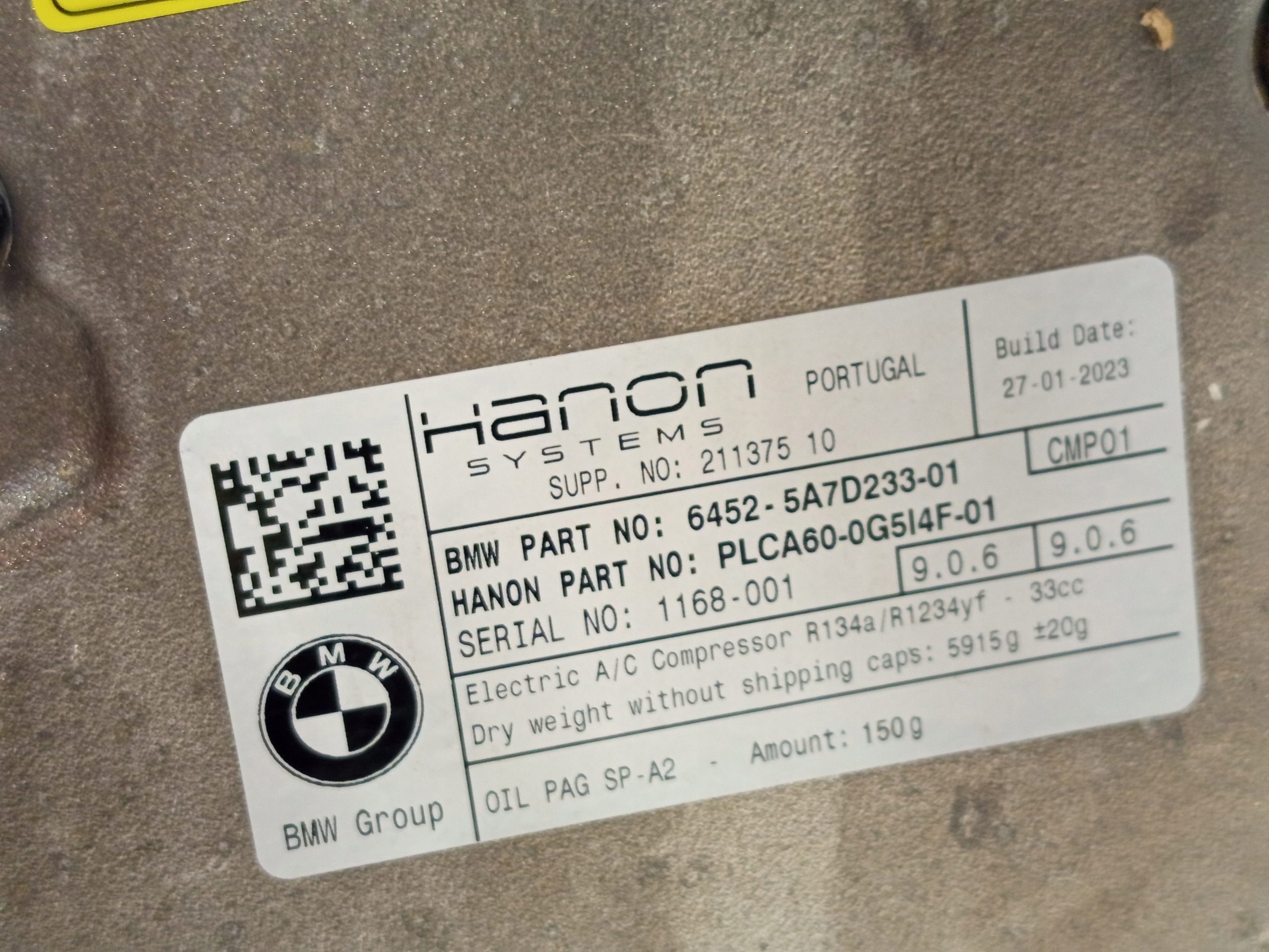 BMW OE 5A7D233 I4 G26 компрессор кондиционера