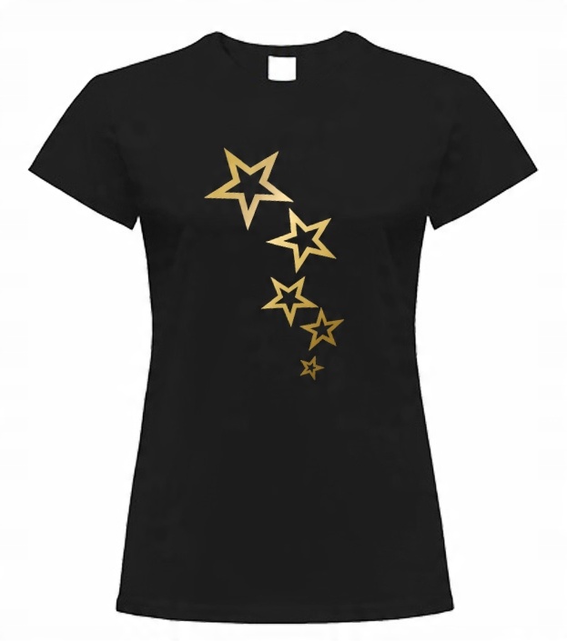 

T-shirt Koszulka Damska Złote Gwiazdki Roz M
