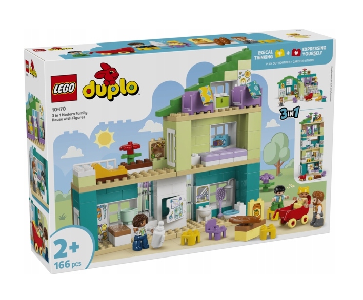 Lego 10470 Duplo 3V1 Moderní Rodinný Dům S Figurkami