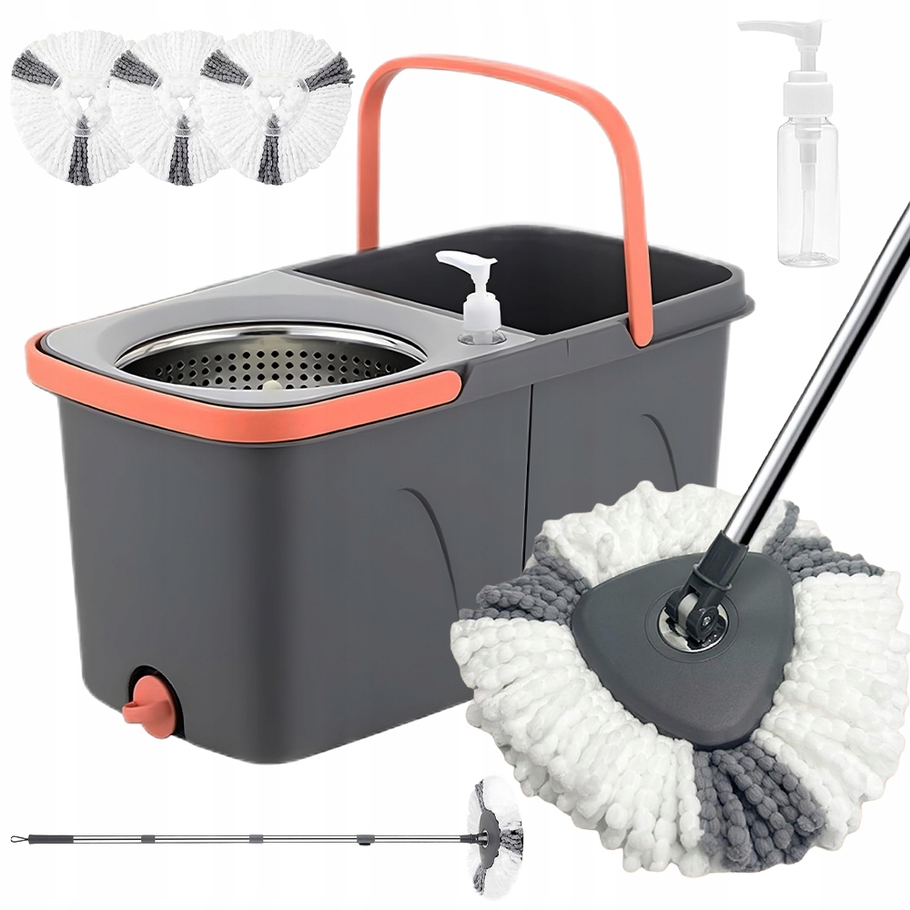 Levně Rotační Mop Na Podlahy 360 S Kbelíkem A Trojúhelníkovou Hlavou