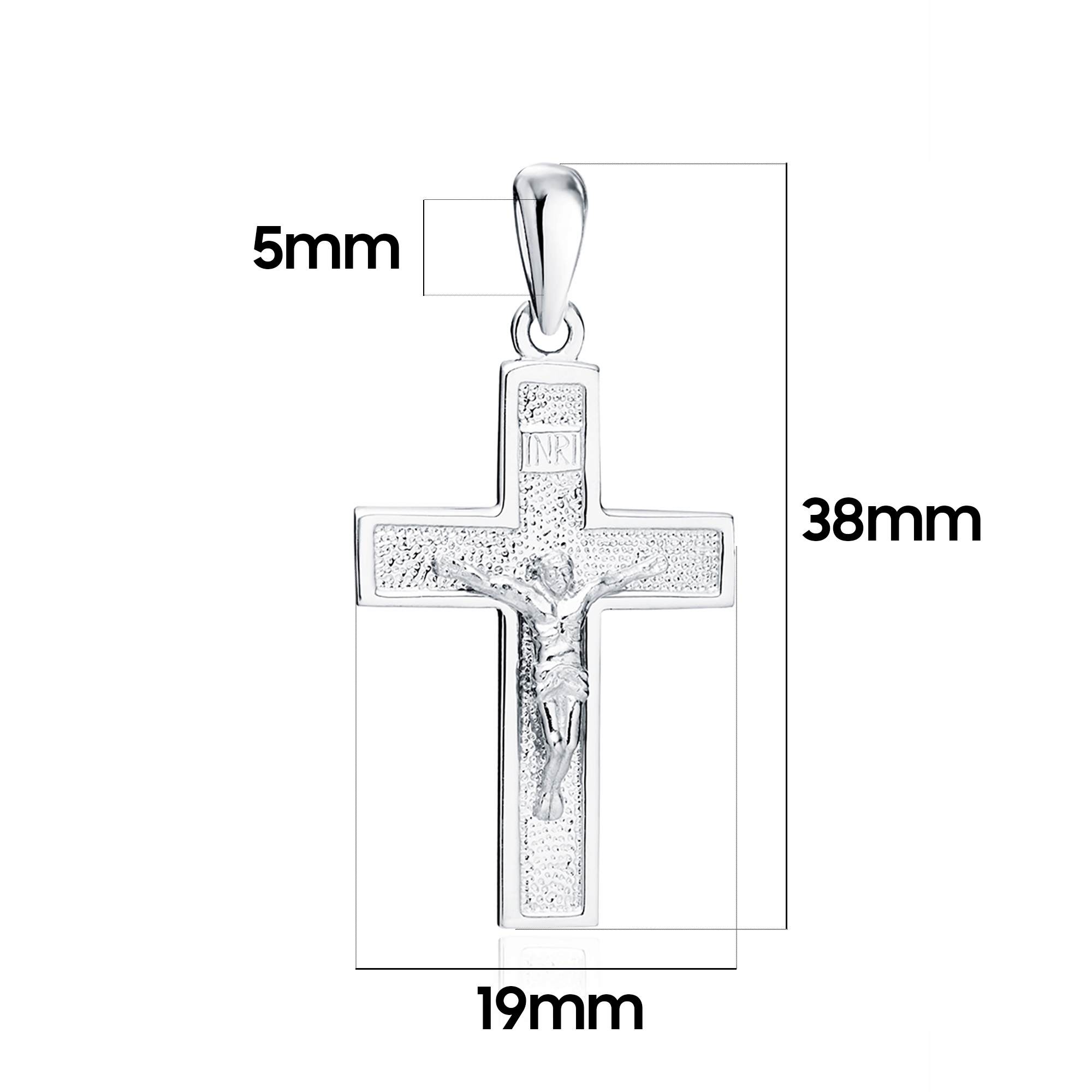 PIĘKNY MĘSKI SREBRNY KRZYŻYK DIAMENTOWANY PR. 925 RODOWANY KRZYŻ Z JEZUSEM Kod producenta Srebrna zawieszka na łańcuszek 925 krzyżyk