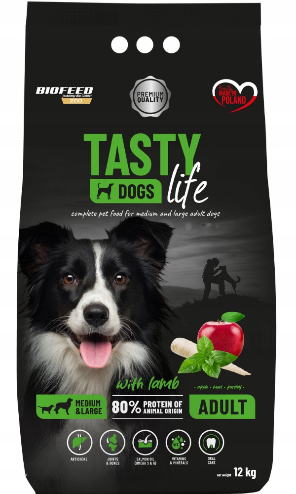 Biofeed Tasty Dogs Life Adult s jehněčím masem 12 kg suché krmivo pro psy