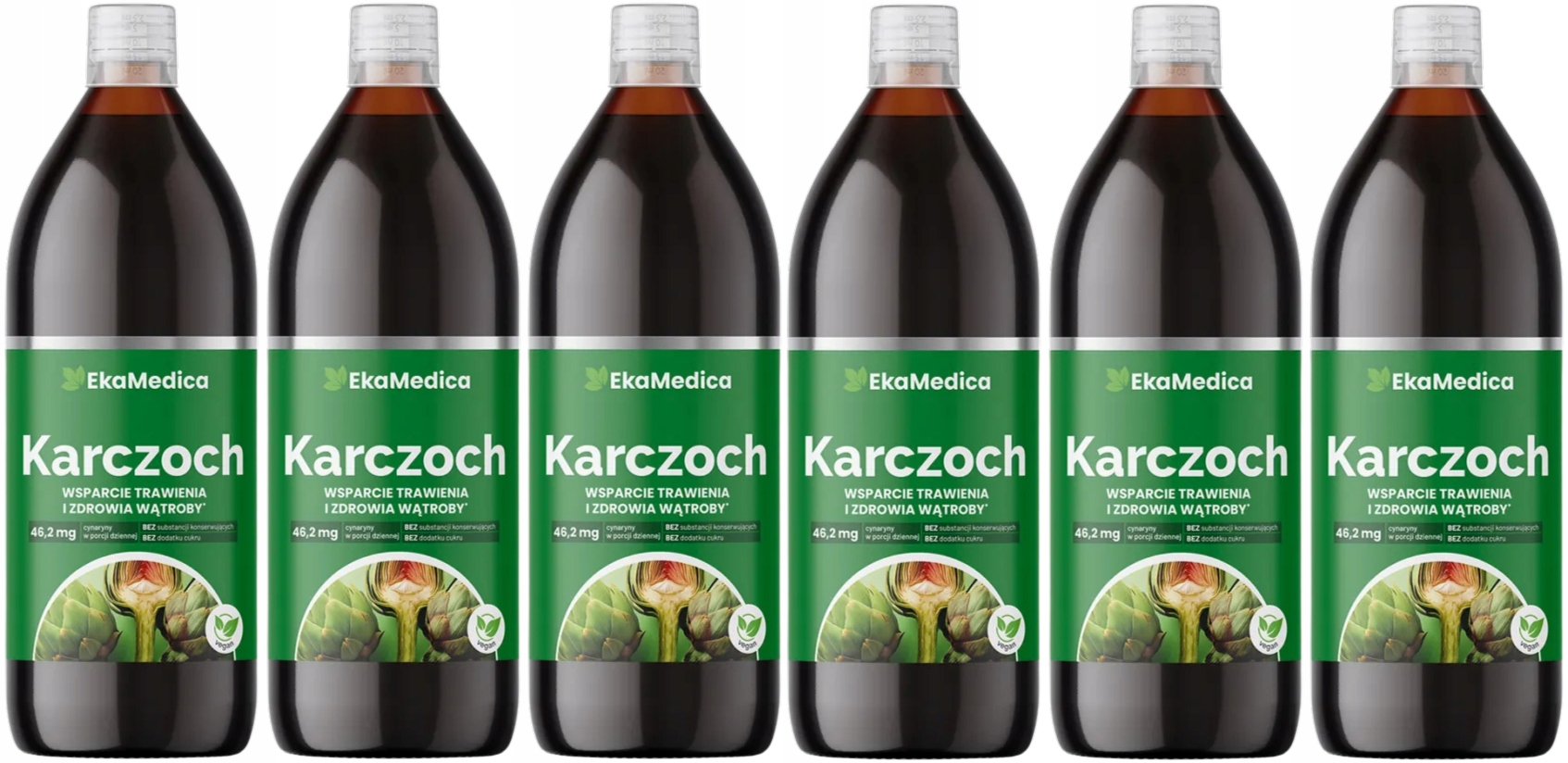 6 x EkaMedica Karczoch 1000 ml Wątroba Kontrola Wagi Trawienie Cholesterol