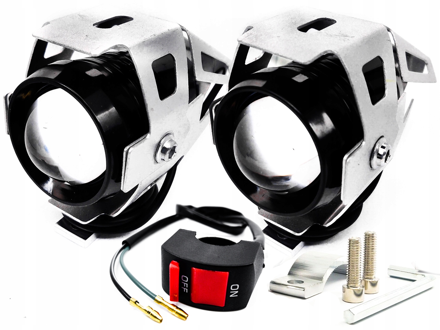 2x LED Halogeny motocyklowe lampy reflektory quad