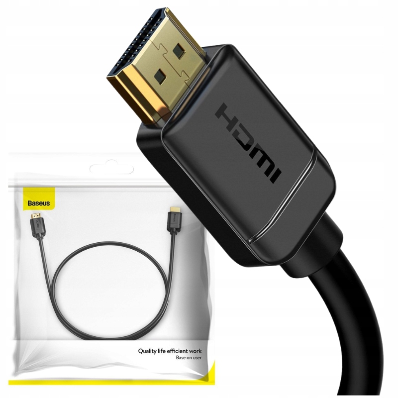 Kabel HDMI 2.0 Baseus 4K 60Hz 3D HDR 18Gbps 1m