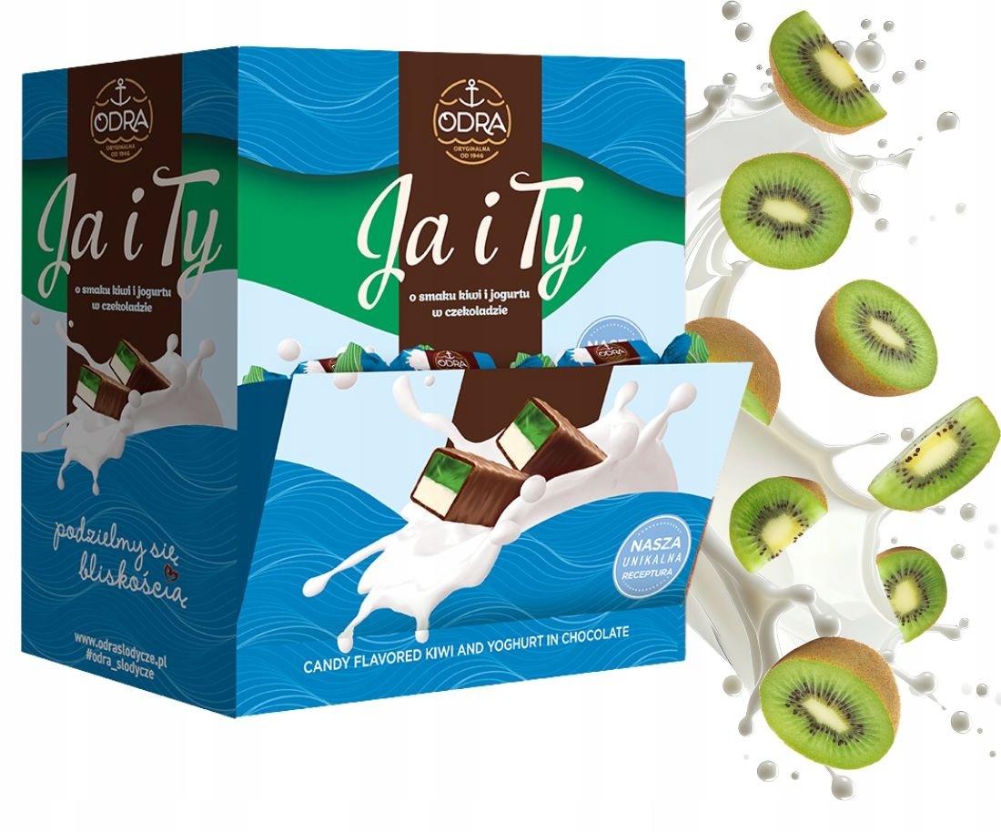 Cukierki Galaretka z pianką Ja i Ty Kiwi i Jogurt w czekoladzie 3kg Odra